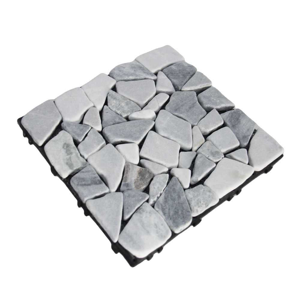 Cobblestone Interlocking Floor Tiles, 12 in x 12 in (8 Tiles per Pack)