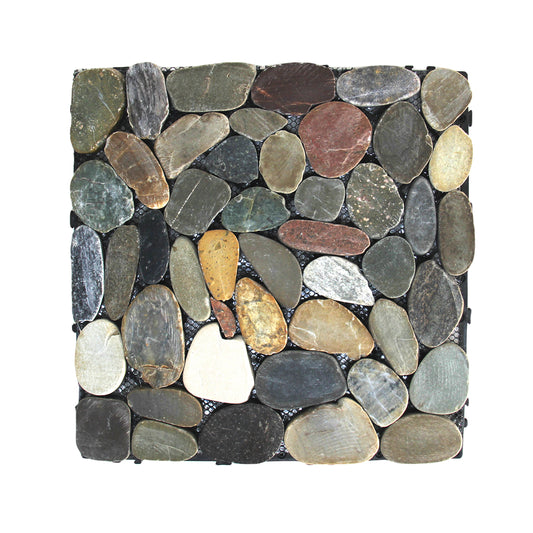 Cobblestone Interlocking Floor Tiles, 12 in x 12 in (8 Tiles per Pack)