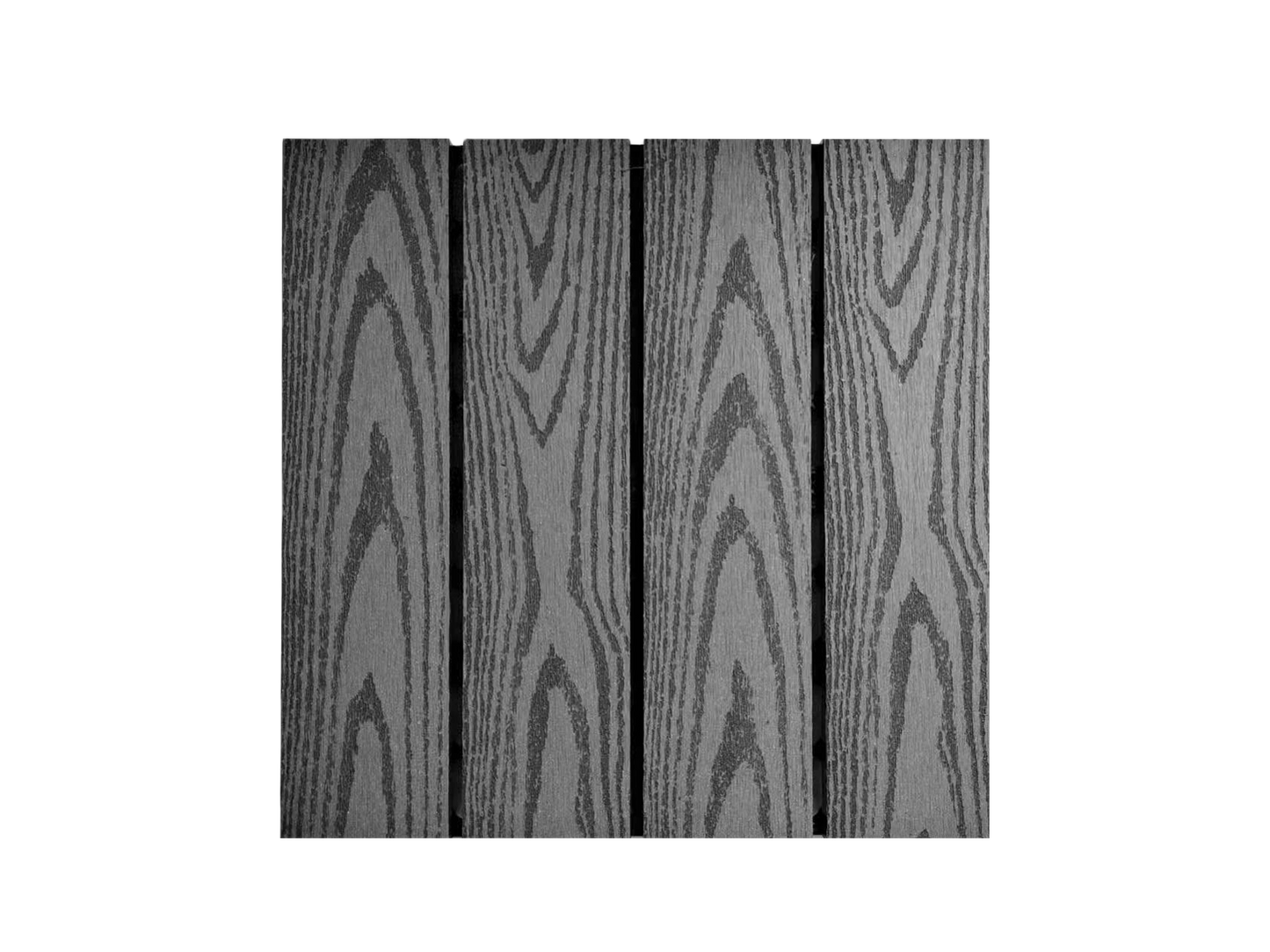 WPC 2D Embossed Faux Wood Stripe Interlocking Floor Tile, 12in x 12in (11 Tiles per Pack)