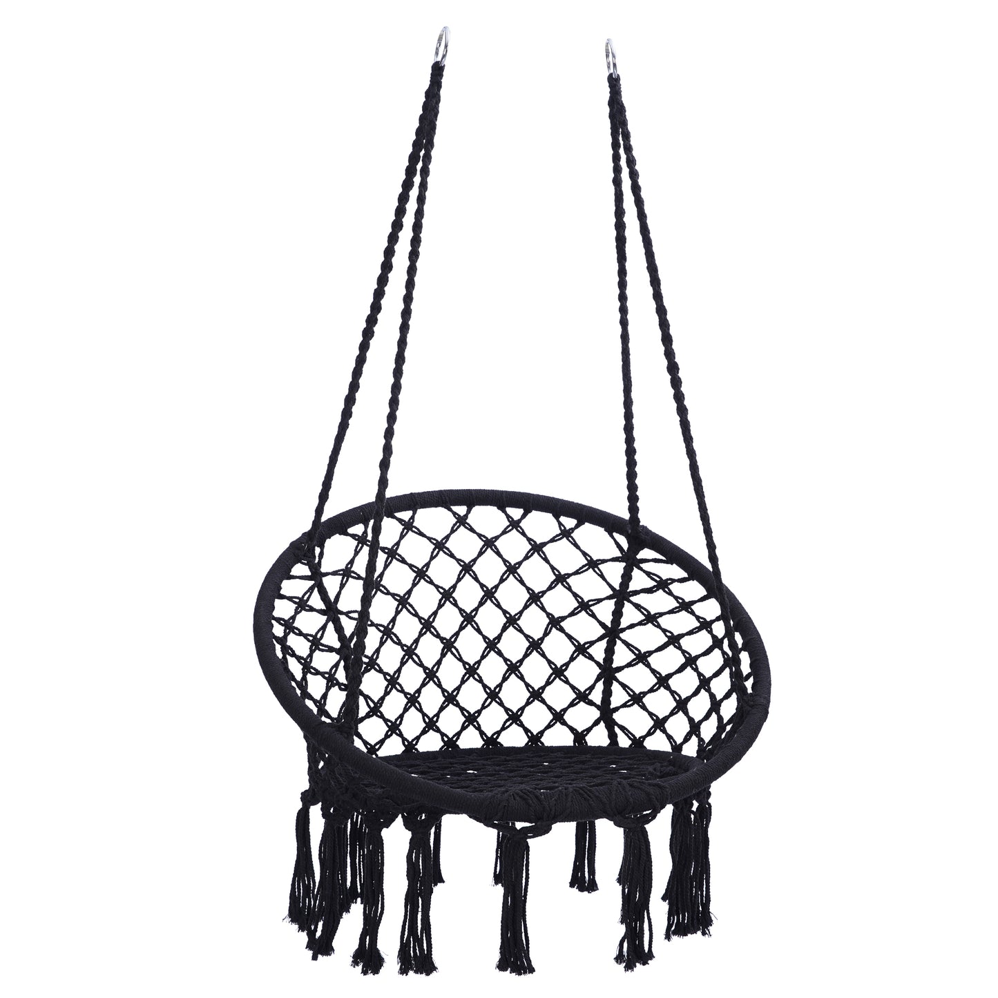 Hammock Chair Macrame Swing Max 330 Lbs Hanging Cotton Rope Hammock Swing Chair for Indoor and Outdoor