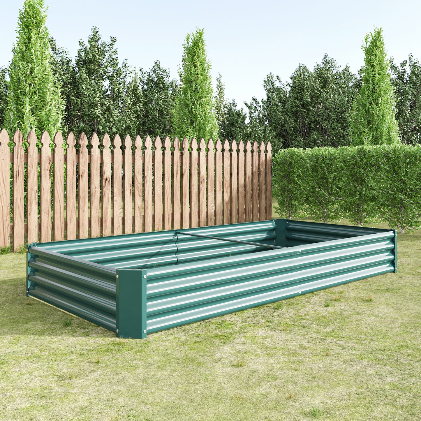 Raised Garden Bed Kit - Metal Raised Bed Garden 7.6x3.7x0.98ft for Flower Planters, Vegetables Herb Black