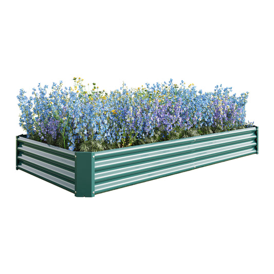 Raised Garden Bed Kit - Metal Raised Bed Garden 7.6x3.7x0.98ft for Flower Planters, Vegetables Herb Black