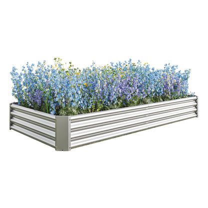 Raised Garden Bed Kit - Metal Raised Bed Garden 7.6x3.7x0.98ft for Flower Planters, Vegetables Herb Black