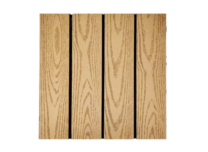 WPC 2D Embossed Faux Wood Stripe Interlocking Floor Tile, 12in x 12in (11 Tiles per Pack)