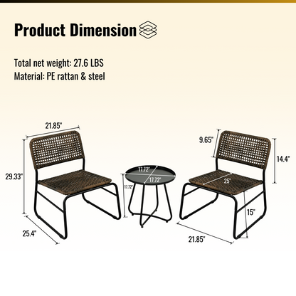 Patio Furniture Set Outdoor Balcony Porch Garden Backyard Lawn Furniture Acacia Wood Tabletop