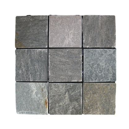 Slate Stone Interlocking Floor Tiles, 12 in x 12 in (8 Tiles per Pack)