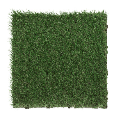 Artificial Turf Interlocking Floor Tiles, 12 in x 12 in (20 Tiles per Pack)