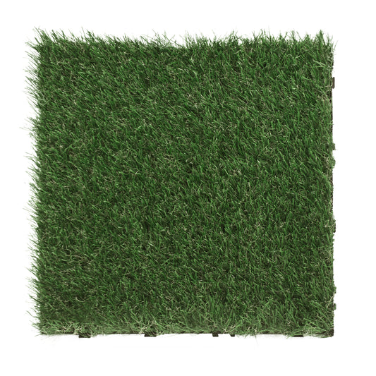 Artificial Turf Interlocking Floor Tiles, 12 in x 12 in (20 Tiles per Pack)