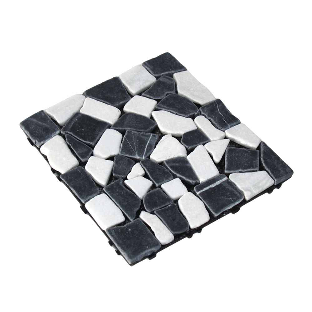 Cobblestone Interlocking Floor Tiles, 12 in x 12 in (8 Tiles per Pack)