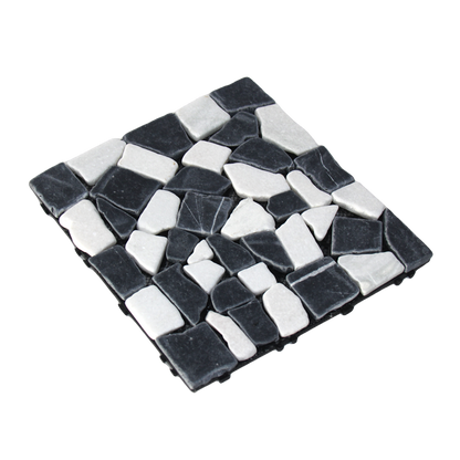 Cobblestone Interlocking Floor Tiles, 12 in x 12 in (8 Tiles per Pack)