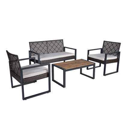 Patio Furniture Set Outdoor Balcony Porch Garden Backyard Lawn Furniture Acacia Wood Tabletop