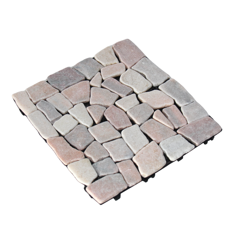 Cobblestone Interlocking Floor Tiles, 12 in x 12 in (8 Tiles per Pack)