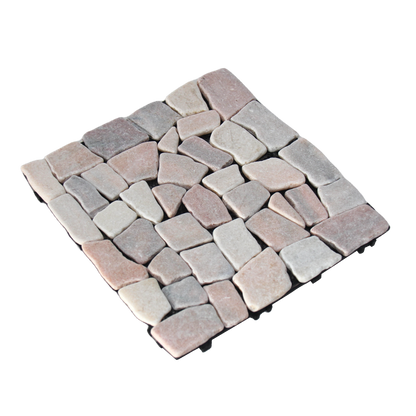 Cobblestone Interlocking Floor Tiles, 12 in x 12 in (8 Tiles per Pack)