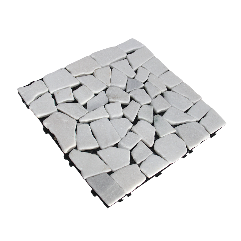 Cobblestone Interlocking Floor Tiles, 12 in x 12 in (8 Tiles per Pack)