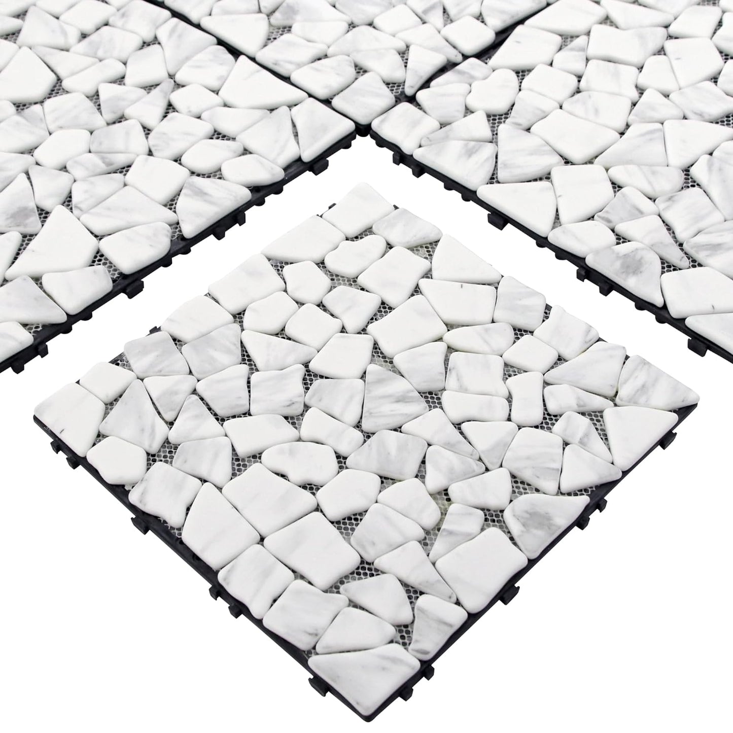 Cobblestone Interlocking Floor Tiles, 12 in x 12 in (8 Tiles per Pack)