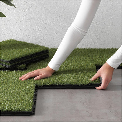 Artificial Turf Interlocking Floor Tiles, 12 in x 12 in (20 Tiles per Pack)