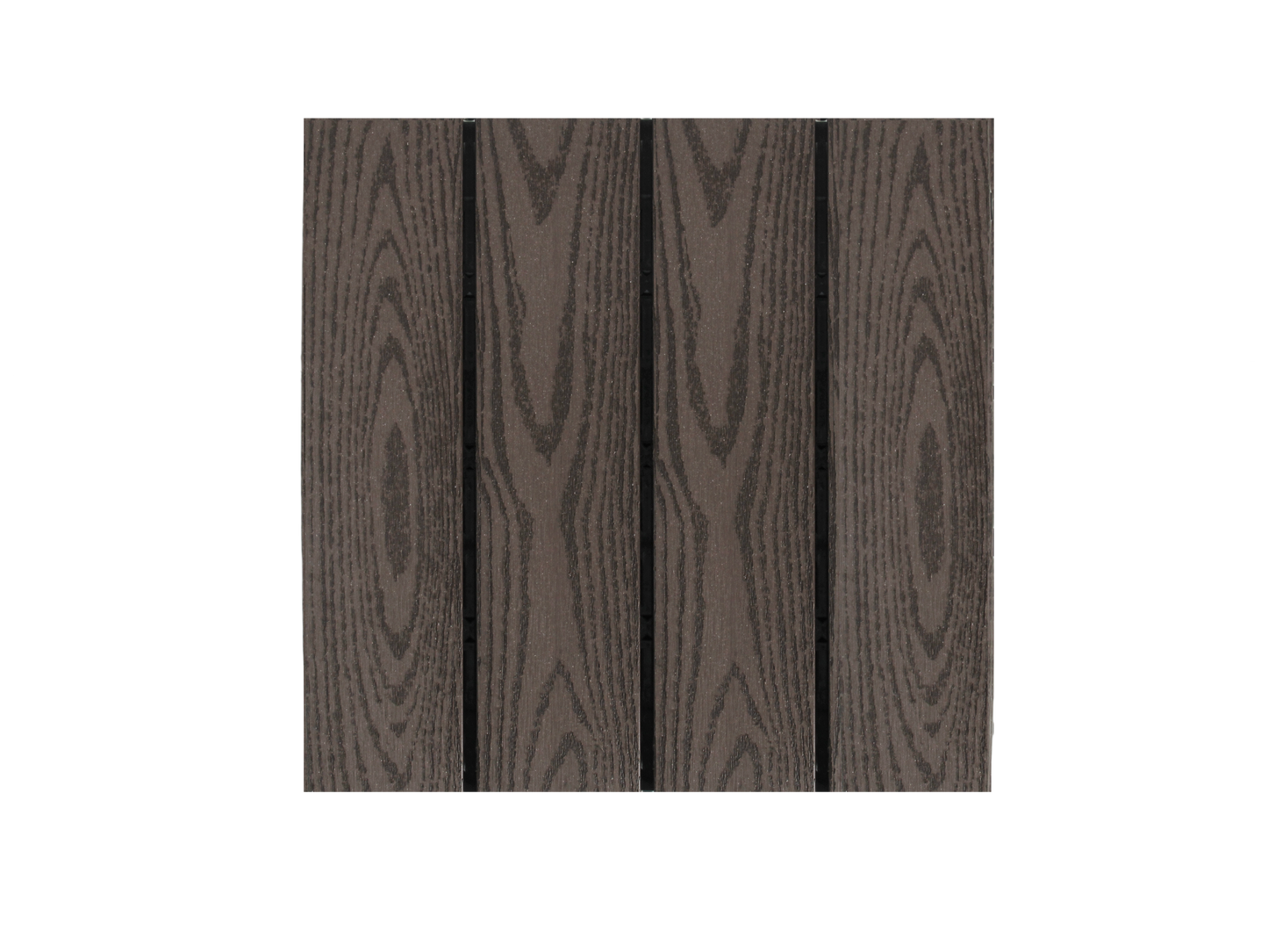 WPC 2D Embossed Faux Wood Stripe Interlocking Floor Tile, 12in x 12in (11 Tiles per Pack)