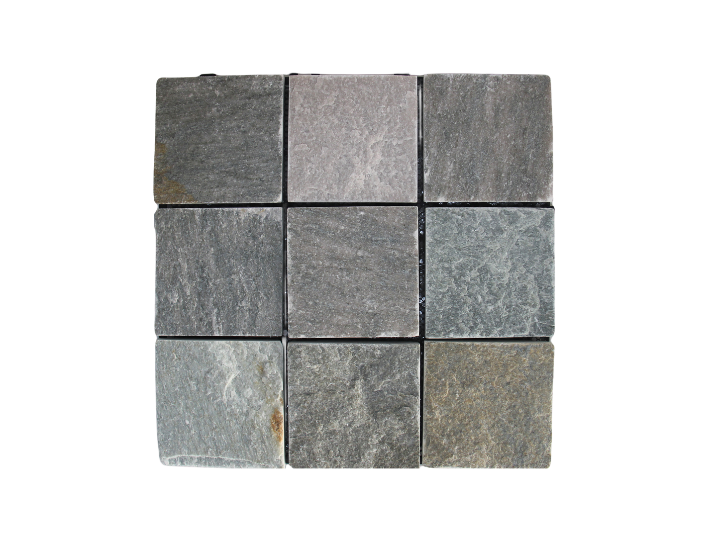 Slate Stone Interlocking Floor Tiles, 12 in x 12 in (8 Tiles per Pack)