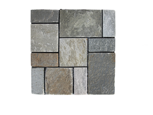 Slate Stone Interlocking Floor Tiles, 12 in x 12 in (8 Tiles per Pack)