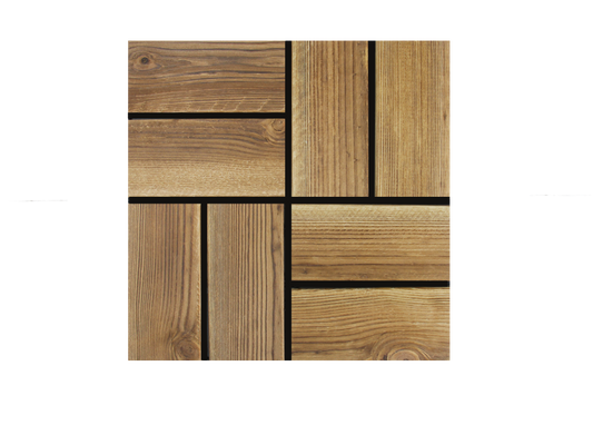 Solid Wood Carbonized Interlocking Floor Tiles, 12 in x 12 in (30 Tiles per Pack)