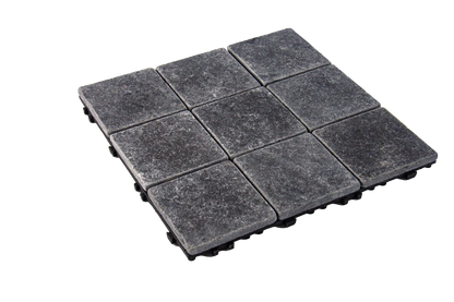 Slate Stone Interlocking Floor Tiles, 12 in x 12 in (8 Tiles per Pack)