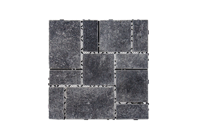 Slate Stone Interlocking Floor Tiles, 12 in x 12 in (8 Tiles per Pack)