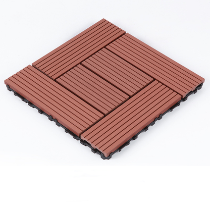 WPC 3D Vertical Striped Interlocking Floor Tiles, Twist-on, 12 in x 12 in (11 Tiles per Pack)