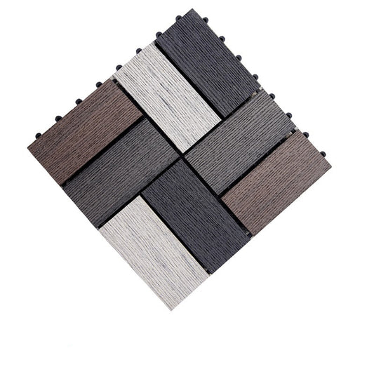 WPC 3D Colorful Embossed Faux Stripe Interlocking Floor Tiles, 12in x 12in (11 Tiles per Pack)