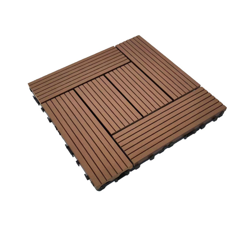 WPC 3D Vertical Striped Interlocking Floor Tiles, Twist-on, 12 in x 12 in (11 Tiles per Pack)